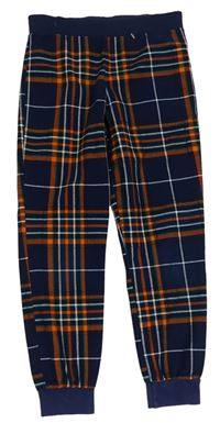 Tmavomodro/oranžovo/zeleno-bílé kostkované domácí kalhoty zn. F&F
