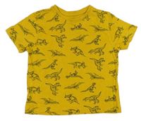 Hořčicové tričko s dinosaury zn. Primark