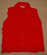 Červená halenka s volánky zn. H&M, vel. 9/10 let