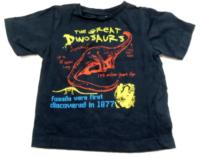 Tmavomodré tričko s dinosaurem zn. C&A