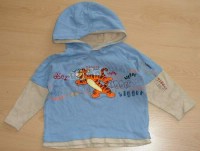 Modré triko s nápisy, kapucí a Tygříkem zn.Disney