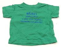Zelené tričko s nápisy zn. Early Days 