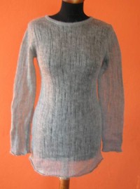 Dámský šedý pletený svetřík