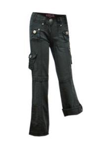 Outlet - Dámské černé lněné rolovací slouch kalhoty zn. George vel. 32