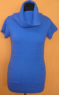 Dámský modrý svetr s rolákem