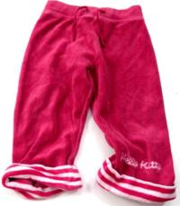 Růžové sametové kalhoty s nápisem zn. H&M