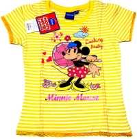 Outlet - Žluto-bílé pruhované tričko s Minnie
