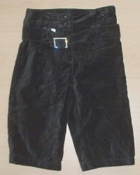 Černé 3/4 sametové riflové kalhoty s páskem zn. Next