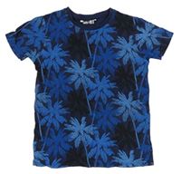 Modro-tmavomodré tričko s palmami zn. Pep&Co