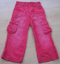 Růžové manžestrové rolovací kalhoty s kapsami zn. George