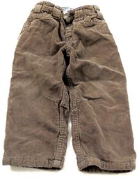 Hnědé manžestrové oteplené kalhoty zn. John Lewis