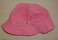 Růžový oboustranný klobouček s kytičkami zn. Gymboree