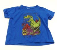 Modré tričko s dinosaurem 