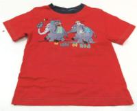 Červené tričko se sloníky zn. Cherokee