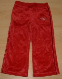 Červené sametové kalhoty s korunkou zn. Marks&Spencer