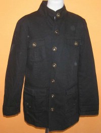 Dámský černý plátěný kabát
