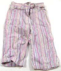 Fialovo-růžovo-béžové pruhované riflové kalhoty zn. Next