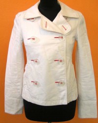 Dámský bílý plátěný kabátek zn. H&M vel. 34