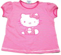 Růžové pruhované tričko s Kitty zn.George