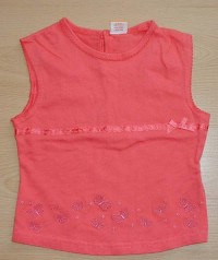 Růžové tričko s motýlky a mašličkou zn. Mini Mode