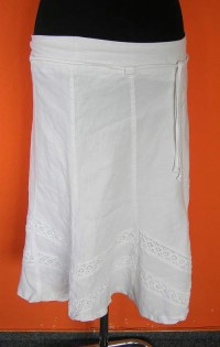 Dámská letní bílá lněná sukně s páskem zn. Atmosphere vel. 42