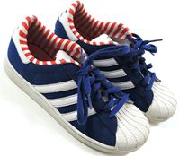 Dámské modro-bílé botasky zn. Adidas Superstar vel. 39