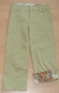 Zelené plátěné 3/4 kalhoty zn.Zara vel. 12 let