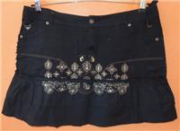 Dámská černá riflová sukně s květy zn. E-vie