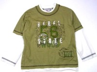 Zeleno-krémové triko s potiskem zn. Rebel  jnr