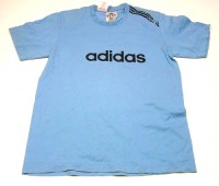 Modré tričko s nápisem zn. Adidas vel. 152 cm