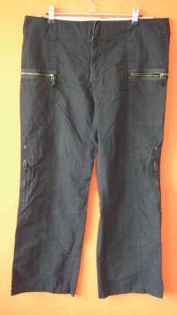 Dámské černé bokové plátěné kalhoty vel. 44