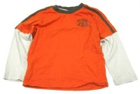 Oranžovo-béžové triko s nápisem zn. M&Co