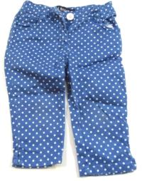 Královsky modro-bílé riflové puntíkaté 7/8 kalhoty zn. Mini Boden 