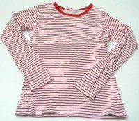 Bílo- červené pruhované triko vel. 12-13 let