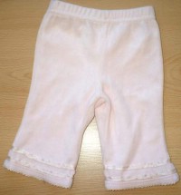 Růžové sametové kalhoty