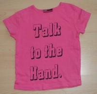 Růžové tričko s nápisy zn. George vel. 9/10 let