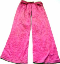 Růžové sametové kalhoty vel. 152 cm