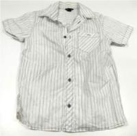 Bílá proužkovaná košile s potiskem zn. H&M