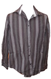 Pánská hnědo-khaki proužkovaná košile zn. Jasper Conran vel. XL 