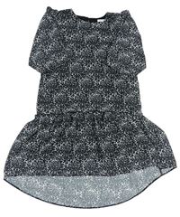 Černo-bílo-šedé vzorované šifonové šaty zn. Bluezoo