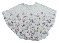 Smetanové tričkové pončo s motýly zn. Dopodopo