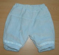 Modré sametové zateplené kalhoty