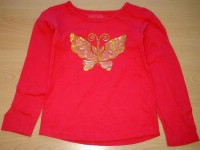 Růžové triko s motýlkem zn. girl2girl