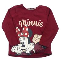 Vínové triko s Minnie zn. Primark