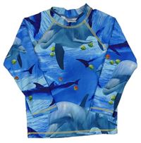 Modré UV triko s delfínky zn. PUSBLU