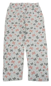 Šedé pyžamové kalhoty s motýlky zn. Primark 