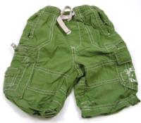 Zelené 7/8 plátěné kalhoty s číslem a kapsami zn. Next