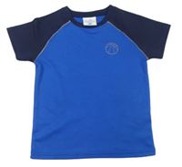 Modro-tmavomodré sportovní tričko s míčem zn. Topolino