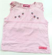 Růžové tričko s jahůdkami zn. Minigirl
