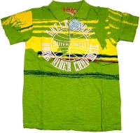Outlet - Pánské zelené tričko s límečkem a potiskem